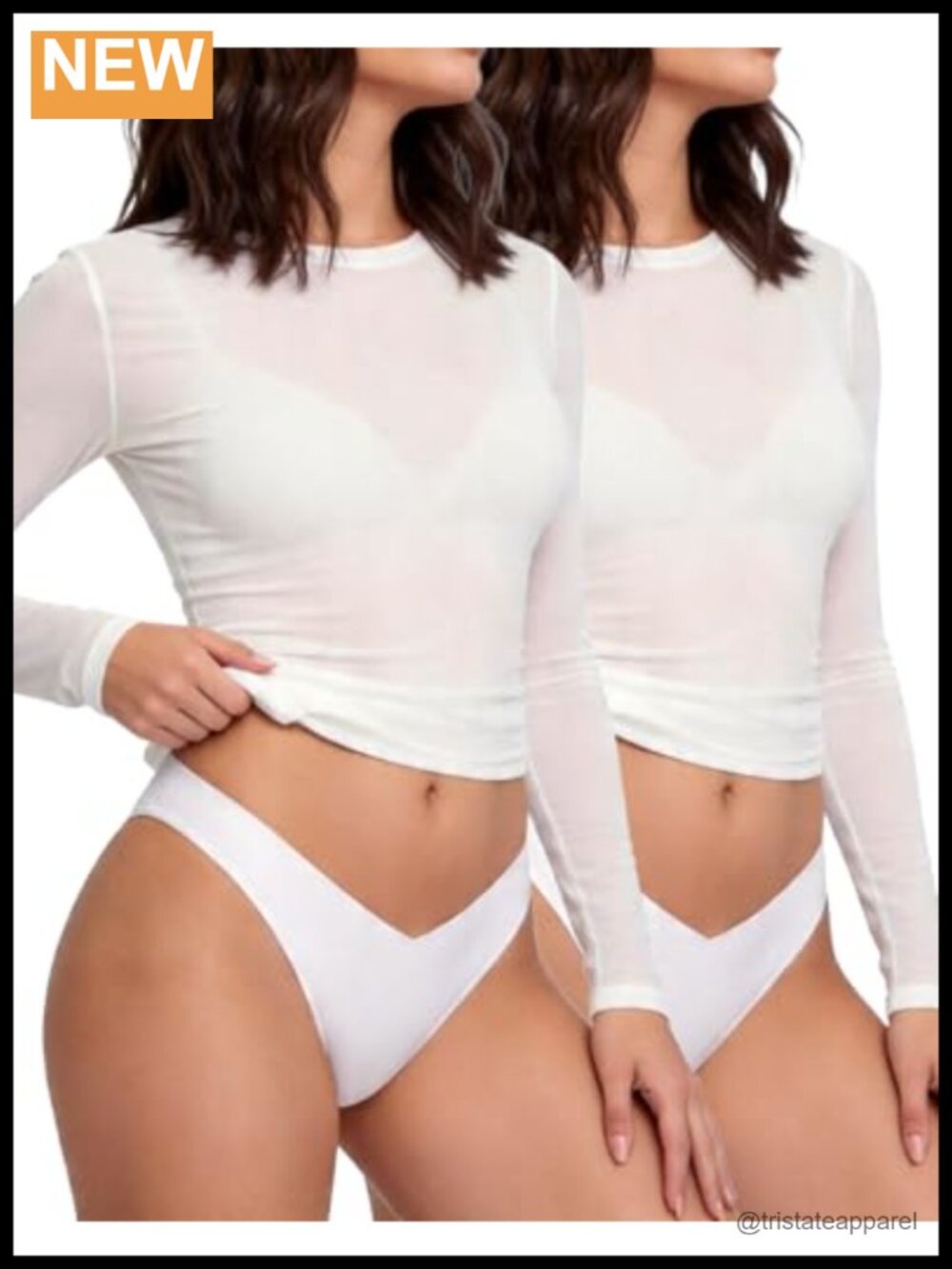 Sheer Long Sleeve Cowl Neck Top Women's See Through Blouse